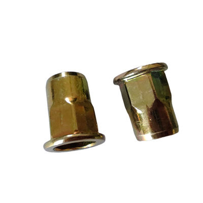 一般産業 半ヘックス型 オープン ニットナッツ 黄色亜鉛塗装 メトリック測定