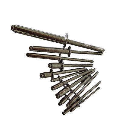 ステンレス鋼 丸型頭 高強度6.0mm オープンエンド ブラインドリベット 自然/カラー