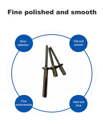 耐耐天候ステンレスステール 丸型頭 ブラインド ニット 密封端 3.2mm/4.0mm/4.8mm/6.4mm 直径