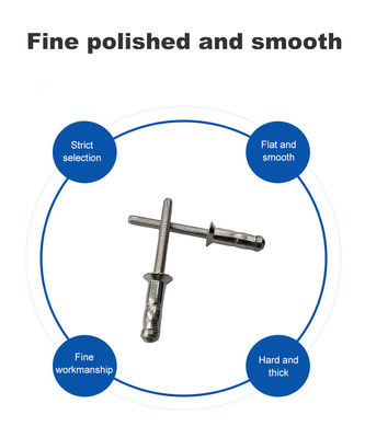 ステンレス鋼構造リベット ブラインドリベットドームヘッド 表面塗りなしのフラットヘッド